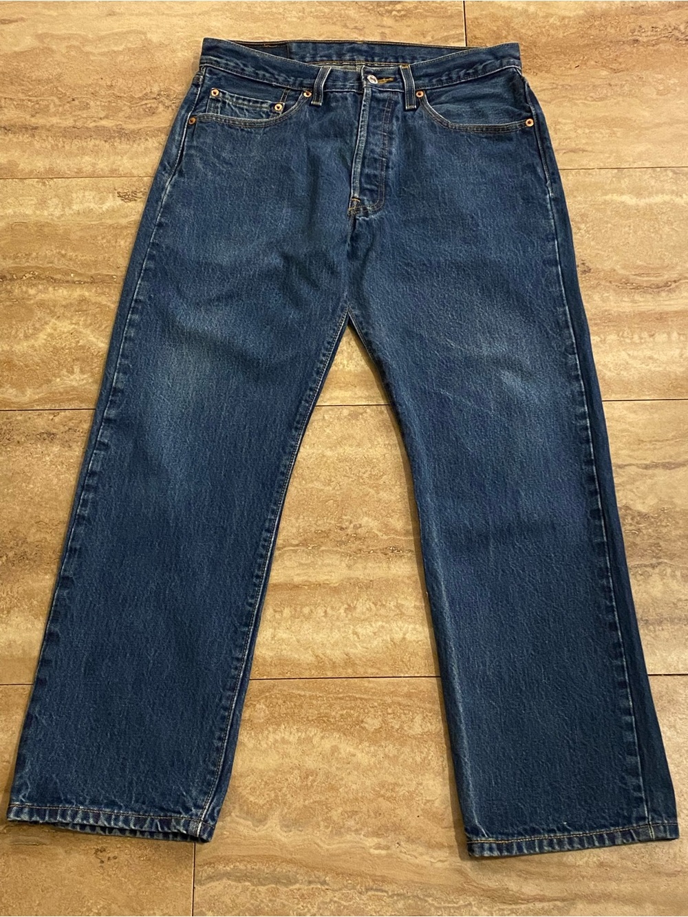Levi's Relaxed Fit Men's Y2K Dark Blue Denim 32x29 Jeans Button Fly